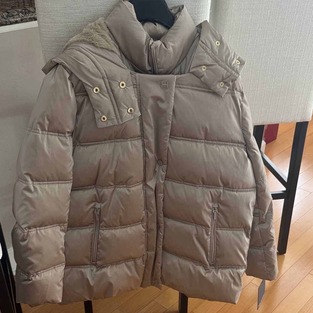 H by Halston Beige Puffer Jacket